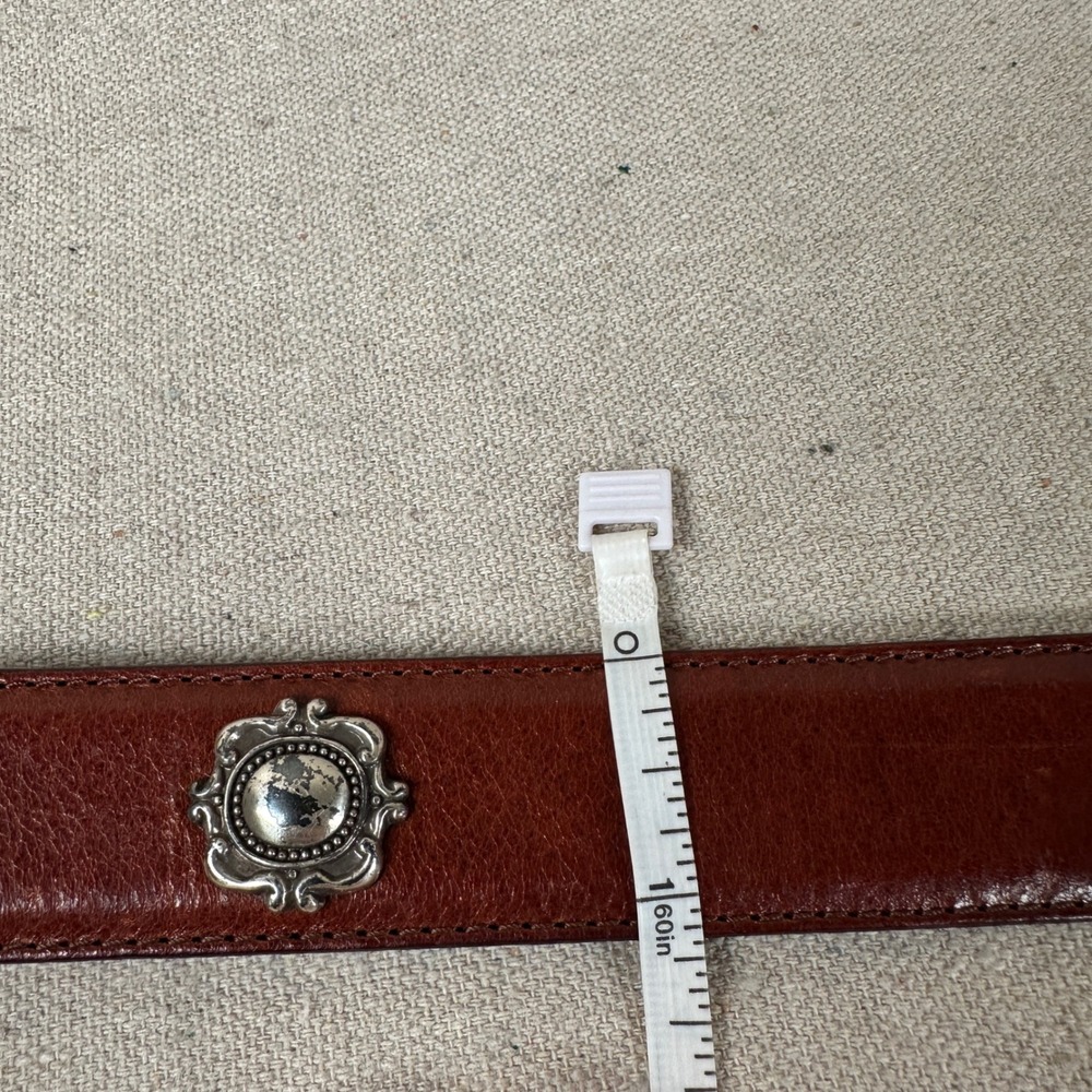Fossil Womens Brown Leather Western Belt Silver‎ Ornate Concho Buckle Size L - Picture 7 of 9